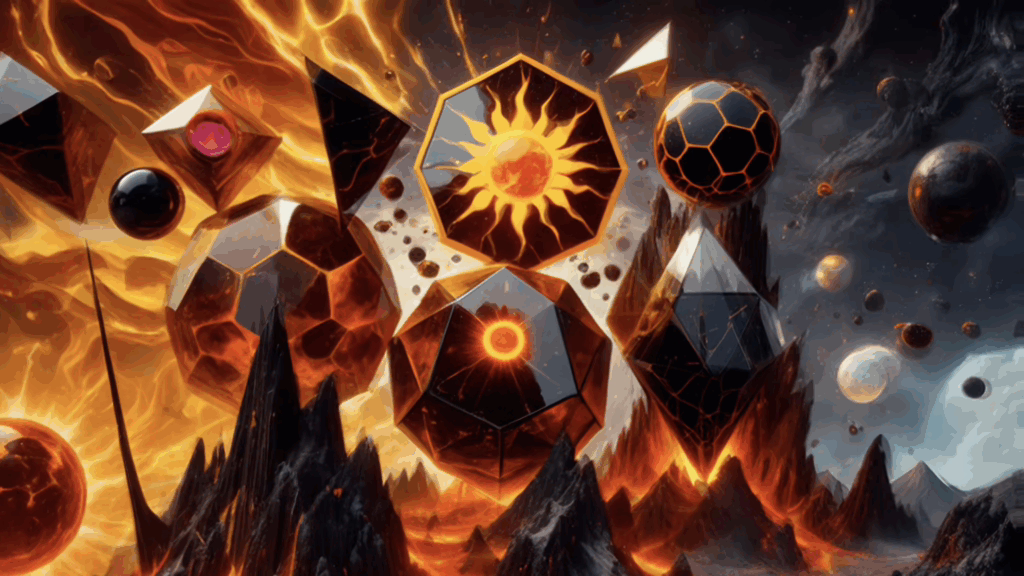 Massive solar eruptions and planetary collisions showcasing the emotional breakthrough phase of the journey.